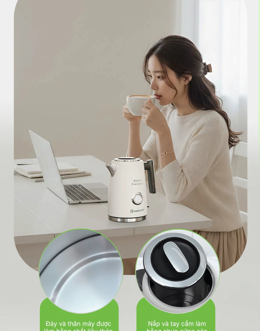 Ấm đun siêu tốc cao cấp Habibullet KHB2286 PRO BH245131 6